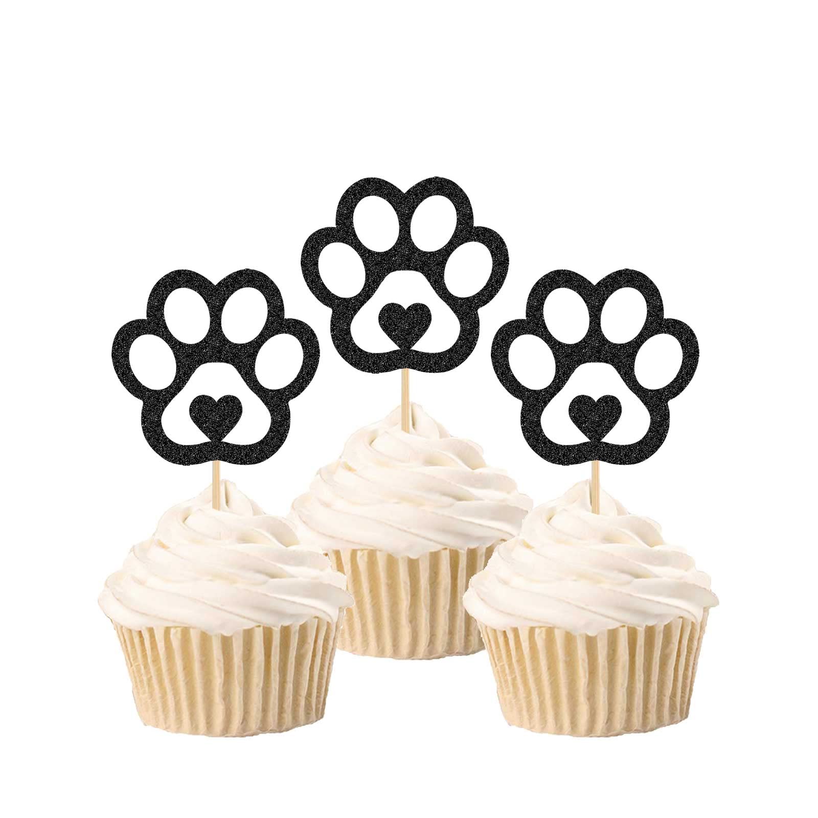 Mua 30pcs Glitter Dog Paw Cupcake Toppers Food Picks Puppy Dog Paw ...