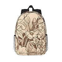Hand Drawn Floral Design Print Backpack for Women Men Lightweight Laptop Backpacks Travel Laptop Bag Casual Daypack