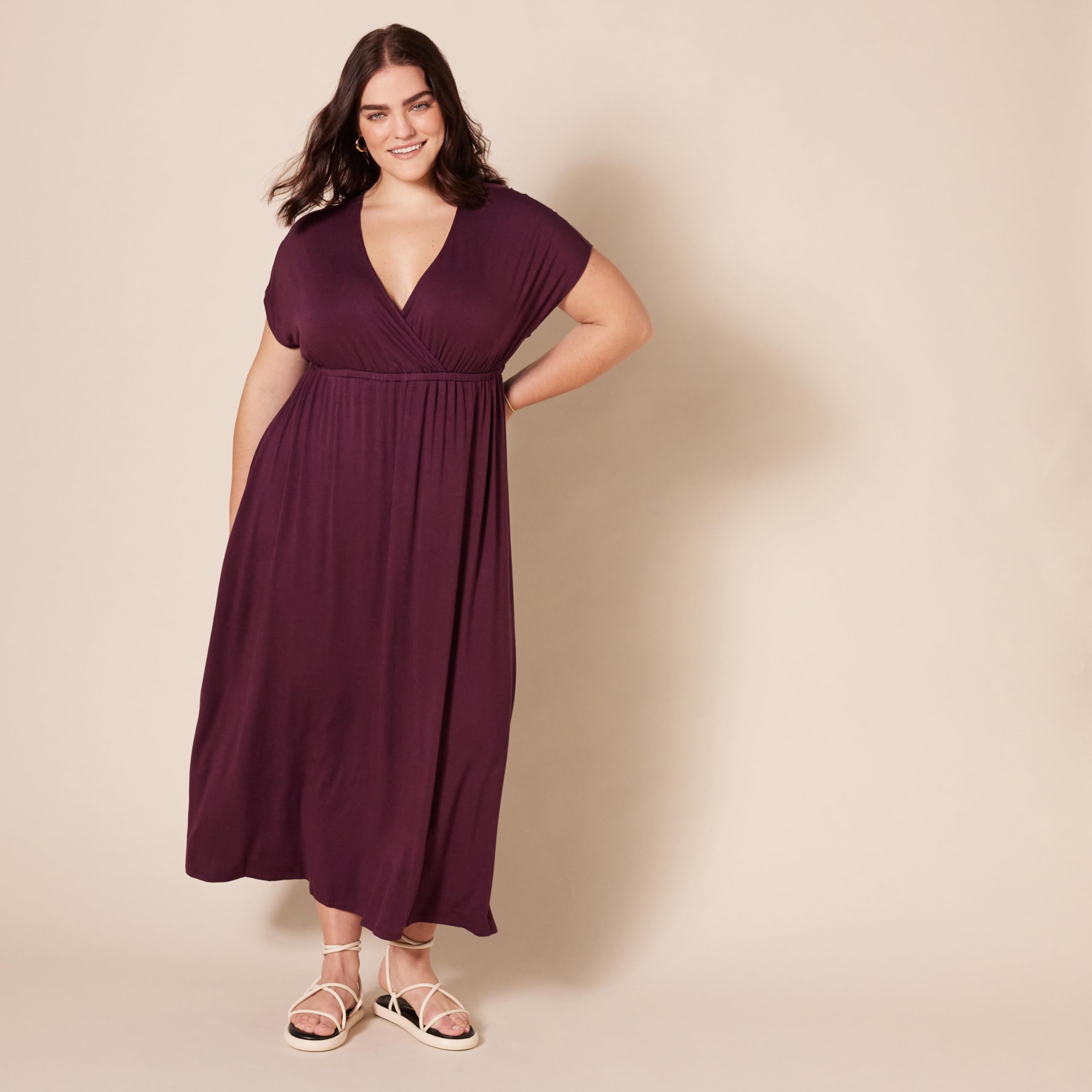 Amazon Essentials Women's Waisted Maxi Dress (Available in Plus Size)