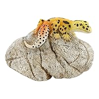 Top Collection Miniature Fairy Garden and Terrarium Leopard Gecko on Rock Statue
