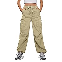 Cargo Pants Women Parachute Pants for Women Baggy High Waisted Pants with 6 Pockets Y2K Streetwear Joggers Trousers