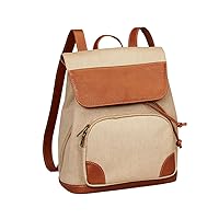 BELLINO LEATHER CANVAS DAILY BACKPACK - TAN