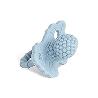 RAZBABY Soft Silicone Infant & Baby 3M+ Teether Toy, Berrybumps Textured Teething Relief Pacifier, Hands-Free & Easy-to-Hold Fruit-Shaped RaZberry Design, BPA Free – Light Blue, (009-LBT)