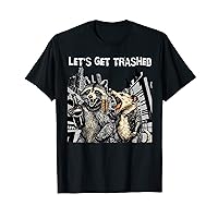 Let's Get Trashed Funny Raccoon and Opossum Drinking Beer T-Shirt