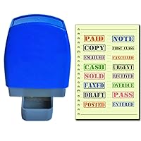Set of 4 Self Inking Pre-Inked Custom Text Message Office Stamp, Account Stamp Rubber RE-inkable Office Stationary Flash Stamps - Eight Colors