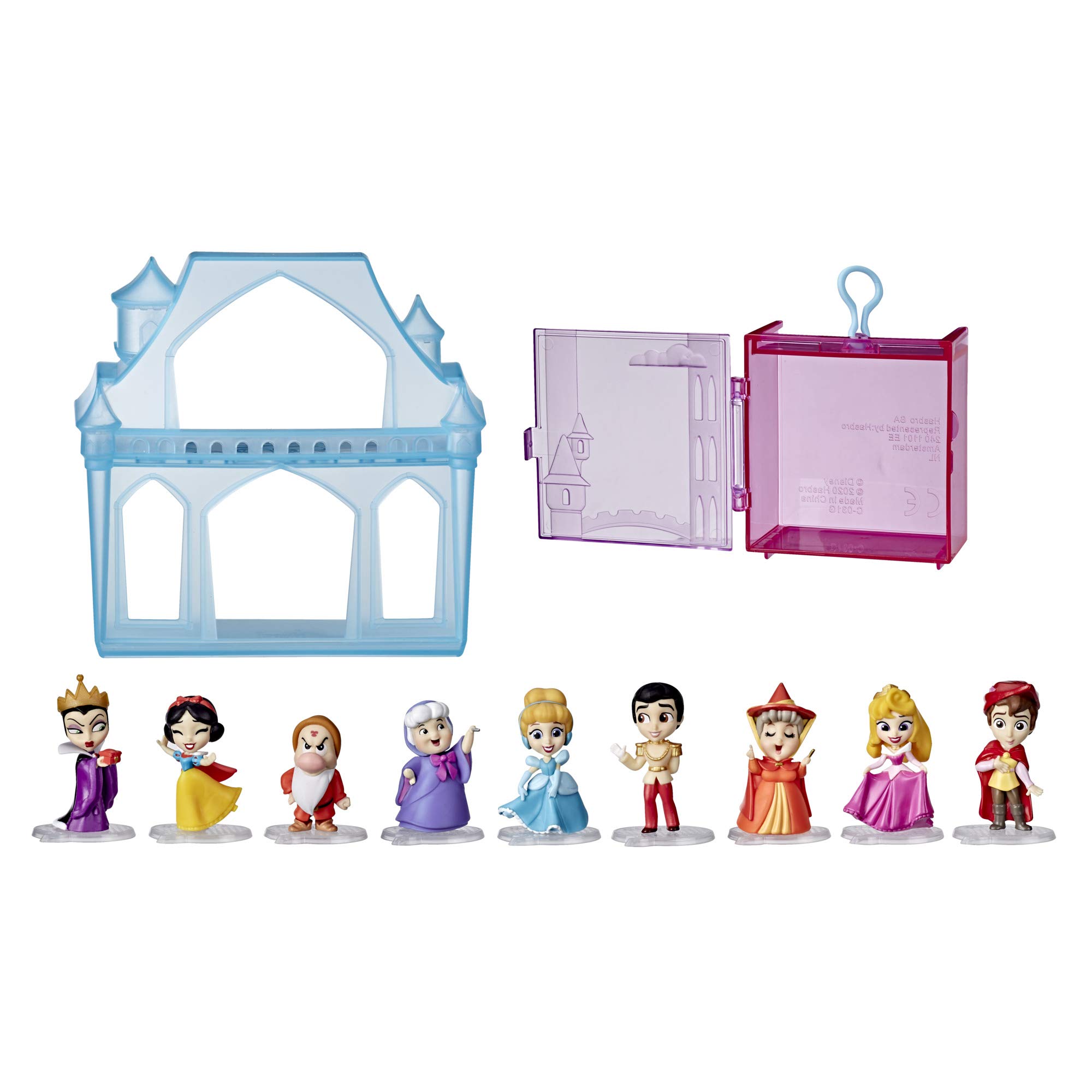 Disney Princess Comics Adventure Discoveries Collection, Doll Set with 9 Figures, Bases, Display Castle and Case, Toy for Girls 3 and Up