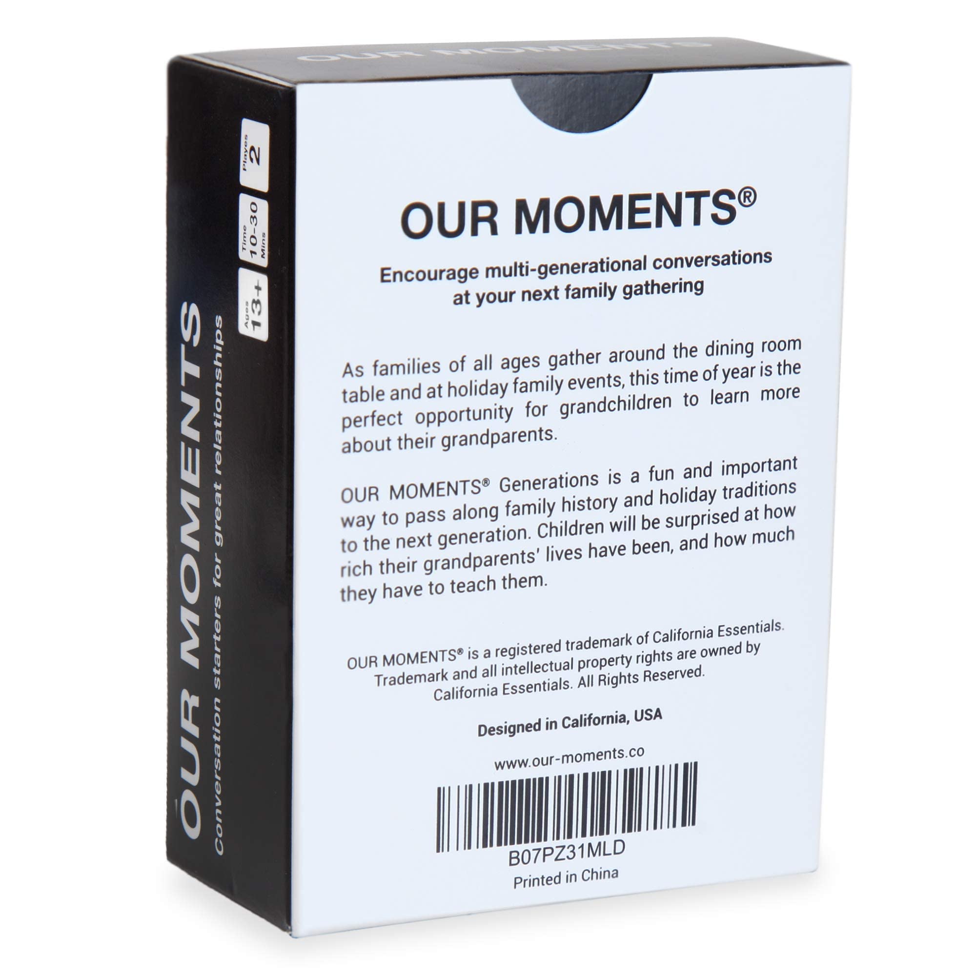 OUR MOMENTS Grandparents Bundle: 200 Thought Provoking Conversation Starter Questions. Grandchild to Grandparent/Parent- Fun and Meaningful Communication Game to Create Strong Family Ties