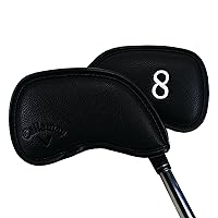 Golf Magnetic Iron Headcovers Black - Set of 10 Iron Headcovers to Protect Your Golf Clubs