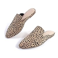Mules for Women Comfortable Slip On Backless Flats Pointed Toe Loafers for Work and Casual Wear Low Heel Closed Shoes Womens Mule