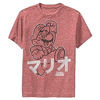 Nintendo Kids Mario Kanji Simple Boys Short Sleeve Tee Shirt