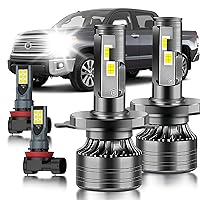 for 2014-2021 Toyota Tundra LED Bulbs Combo, 4pcs Super Bright White High Low Beam & Fog Lights LED Blubs Package