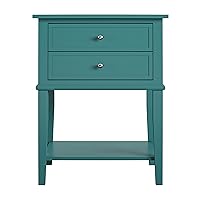 Ameriwood Home Franklin Accent Table with 2 Drawers, Emerald