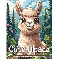 Cute Alpaca Coloring Book: The Perfect Gift for Animal Lovers, Relaxing and Relieve Stress