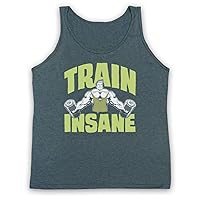 Men's Train Insane Gym Workout Slogan Tank Top Vest