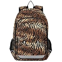 ALAZA Brown Leopard Spot Tiger Stripe Backpack Bookbag Laptop Notebook Bag Casual Travel Trip Daypack for Women Men Fits 15.6 Laptop
