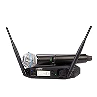 GLXD24+/B58 Dual Band Pro Digital Wireless Microphone System for Church, Karaoke, Vocals - 12-Hour Battery Life, 100 ft Range | BETA 58A Handheld Vocal Mic, Single Channel Receiver