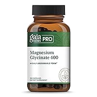 Gaia Herbs Pro Magnesium Glycinate 400 - Sleep Support & Stress Relief - Aids Against Nervousness - with Magnesium & Vegetable Stearin - 180 Capsules (60 Servings)