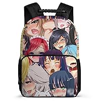 Anime Face Ahegao Laptop Backpack Lightweight 16 Inch Travel Backpack Shoulder Bag Daypack for Men Women