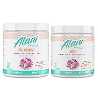 Pre Workout Powder Hawaiian Shaved ICE | Pre Workout and BCAA Bundle | Muscle Recovery Vitamins for Post-Work | 200mg Caffeine | L-Theanine, Beta-Alanine, Citrulline | 30 Servings