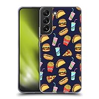 Head Case Designs Officially Licensed Micklyn Le Feuvre Fast Food On Navy Patterns 2 Soft Gel Case Compatible with Samsung Galaxy S22+ 5G