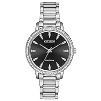 Citizen Eco-Drive Classic Womens Watch, Stainless Steel, Crystal