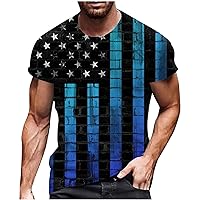 Men's American Flag Graphic Shirt 4th of July Patriotic T-Shirt for Men Loose Fit Short Sleeve Shirts Top