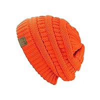 Trendy Warm Chunky Soft Stretch Cable Knit Beanie Skully