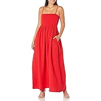 Monrow Women's Hd0483-1-gauze Smocked Long Dress