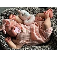 Angelbaby Lifelike Asleep Reborn Real Life Baby Dolls, 20 inch Newborn Baby Girl Alive Dolls Soft Silicone Handmade Realistic Fat Face Bebe Reborn Dolls for Toddler Best Gifts