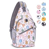 ZOMAKE Sling Bag for Women Men:Small Crossbody Sling Backpack - Mini Water Resistant Shoulder Bag Anti Thief Chest Bag Daypack for Travel Hiking Outdoor Sports (Pink Coloured Cat)