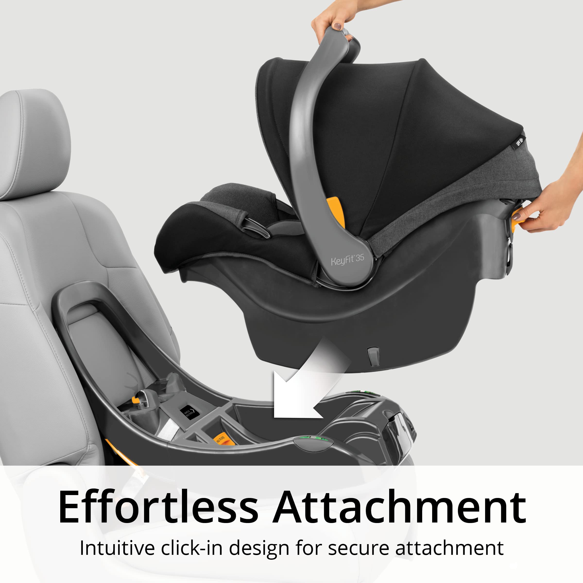 Chicco KeyFit 35 ClearTex Infant Car Seat and Base, Rear-Facing Seat for Infants 4-35 lbs., Includes Infant Head and Body Support, Compatible with Chicco Strollers, Baby Travel Gear | Cove/Grey