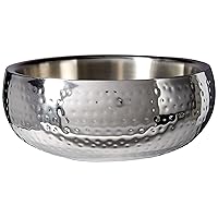 Jiallo Salad Bowl Hammered, Silver, 11.5-Inch