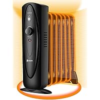 Mini Oil Filled Space Heater, JASUN Electric Radiator Heater with Adjustable Temperature, 700W Powerful Heating for Bedroom, Office, Living Room, Black