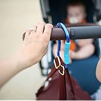 Nuby Large Handy Hook Carabiner Stroller Clip with Textured Soft Grip, Colors May Vary