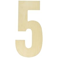 MPI Baltic Birch Collegiate Font Letters and Numbers, 13.5-Inch, Number-5