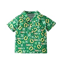 Baby Kids Girls Boys St Patr ick's Day Outfits for Kids Floral Printed Kids Tops Set 5 Button up Tops