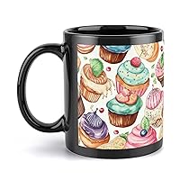 Mugs Large Porcelain Mug Cupcakes Donuts Muffins Sugar Ceramic Steeping Mug with Handle Porcelain Coffee Cups Funny Mug Tea Cups with Handle for Men Women