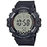 Casio Unisex Adult Digital Quartz Watch with Plastic Strap AE-1500WH-1AVEF, black, Stripes