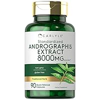 Carlyle Andrographis Paniculata Capsules | 8000 mg | 90 Count | Non-GMO & Gluten Free Supplement