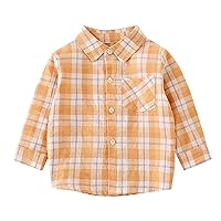 Toddler Stand Up Neck Plaid Shirts Child Color Block Blouse Kid Cute Printed Casual Autumn Winter Apparel