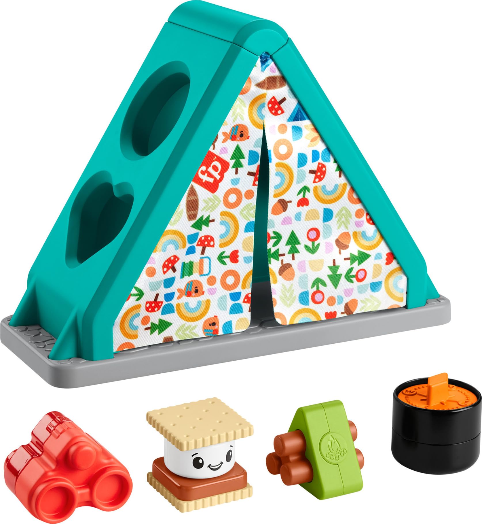 Fisher-Price Shape Sorter S’More Shapes Camping Tent Baby Toy for Ages 6+ Months