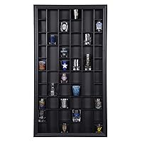 Gallery Solutions - Black Wall-Mounted - Curio & Shot Glass Display Case - 17
