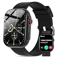 AVUMDA Men's Smartwatch with Phone Function, 2.01 Inch HD Smart Watch, Fitness Watch with Blood Pressure, Heart Rate Monitor, Sleep Monitor, Pedometer, 123 Sports Modes, Sports Watches, IP68