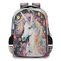 Small Backpack for Women, Noble Unicorn Travel Backpack Multi Compartment Carry On Backpack Holy Unicorn Waterproof Backpack Cute Book Bags With Chest Strap for Women Men