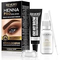 Revers Cream Hair Dye with Argan Oil and Castor Oil, Eyelash and Eyebrow tint , Black Color
