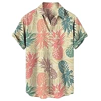 Mens Hawaiian Bowling Shirts Holiday Western Print Theme Shirt Short Sleeve Button Down Shirts Blouse