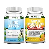 Lung Cleanse Capsules Super Vitamin C Complex Tablets Combo - Targeted Support for Lung Health