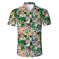 uideazone Mens Funny Hawaiian Shirts 3D Graphic Button Down Short Sleeve Tropical Holiday Beach Aloha Shirt