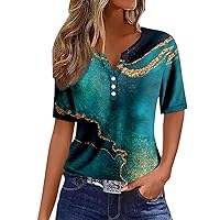 Lightning Deals of Today Prime Womens Tops Summer Outfits for Women Short Sleeve Tshirts Shirts Ladies V Neck Blouses