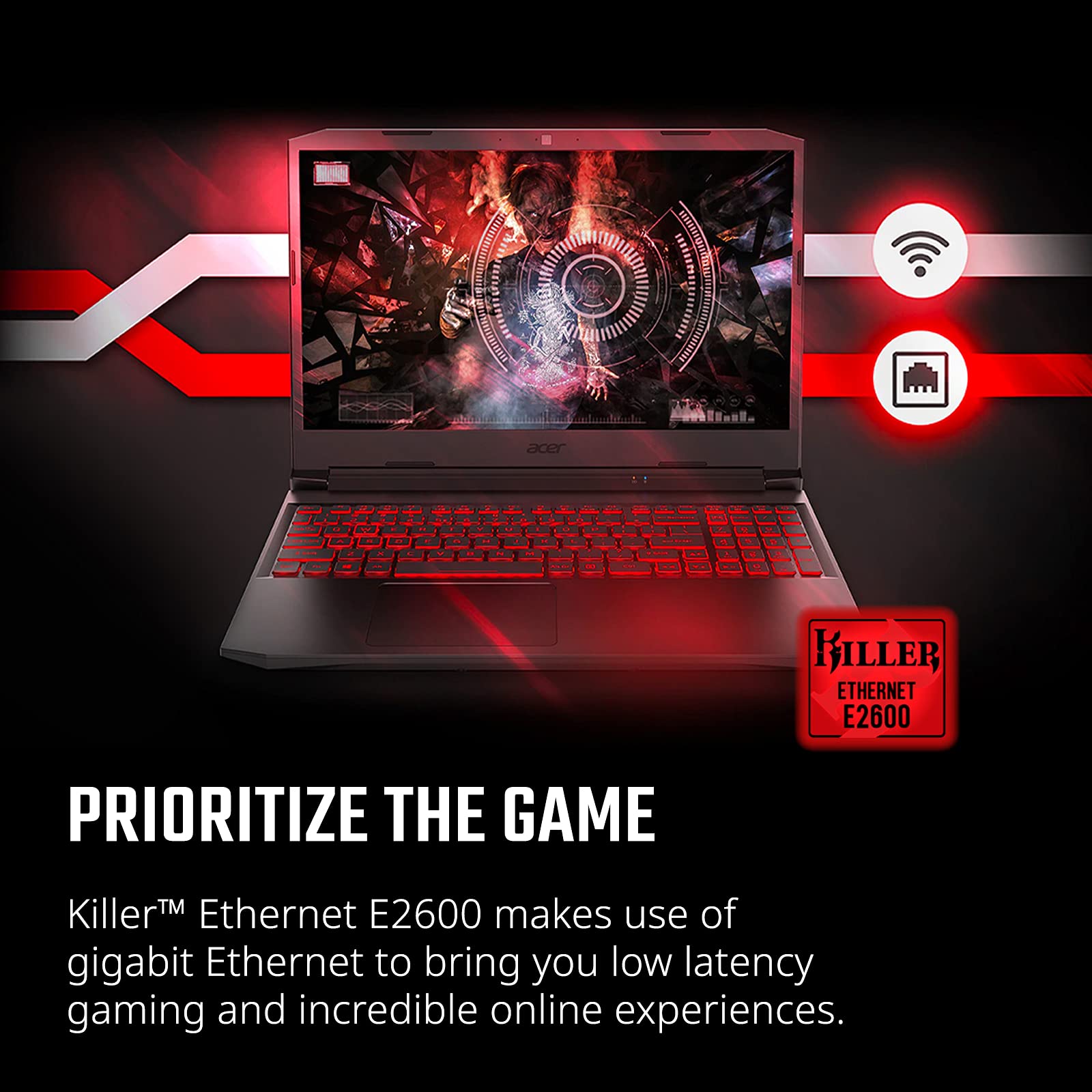 Acer Nitro 5 AN515-55-53E5 Gaming Laptop | Intel Core i5-10300H | NVIDIA GeForce RTX 3050 GPU | 15.6